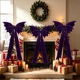 thumbnail image 1 of Extra Large Christmas Bow Decoration, Oversized Holiday Tree Topper for Porch, Window, Fireplace, Wedding Arch and Party Decor, Purple 45 inch, 1 of 6