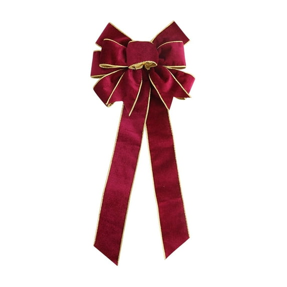 Extra Large Christmas Bows Decorations 10.6x23.6 Inches, Wired Velvet Ribbon Bows for Outdoor Front Door, Christmas Tree Topper, Yard Fence, Holiday Wreath and Festive Home Decor