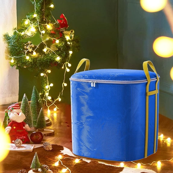 Extra Large Christmas Decoration Storage Bag with Reinforced Wrap-Around Handles and Double Zipper, Collapsible Organizer Heavy Duty Polyester Tote for Holiday Ornaments Toys Clothing Dorm Use