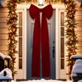 thumbnail image 1 of Extra Large Christmas Front Door Bow Decorations 27 x 78 Inch Giant Velvet Christmas Tree Topper Bow with Long Streamers Wreath Wall Decor for Home Xmas Room Holiday Porch(Burgundy), 1 of 6