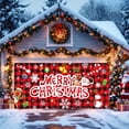 thumbnail image 1 of Extra Large Christmas Garage Door Banner Merry Xmas Holiday Porch Backdrop Decorations for Outdoor Party Wall Hanging Festival Supplies, 1 of 6