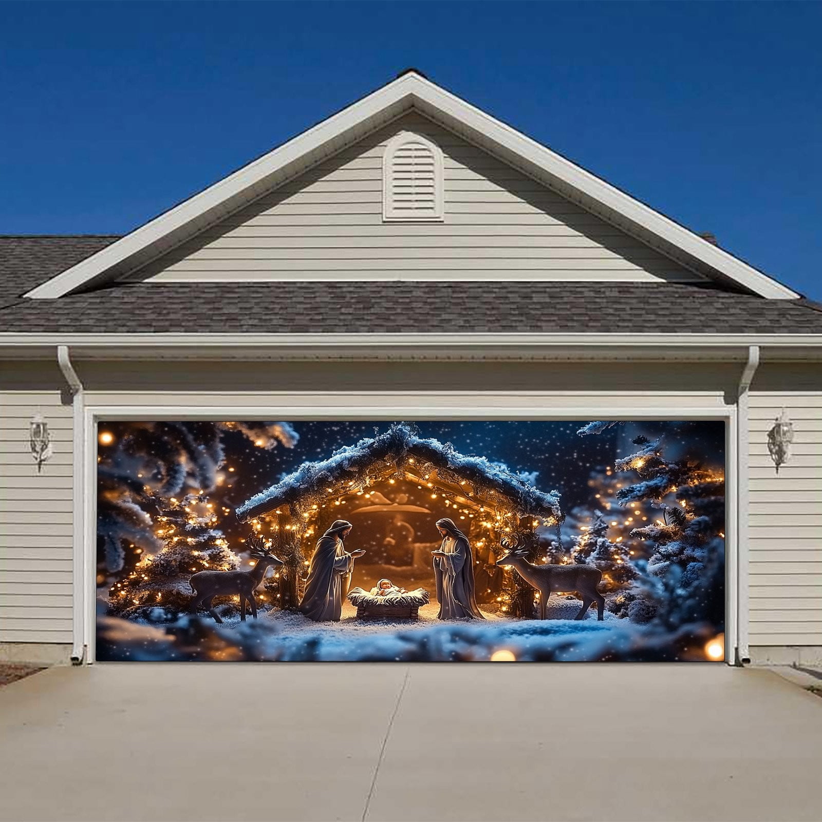 Extra Large Christmas Garage Door Banner for Outdoor Holiday