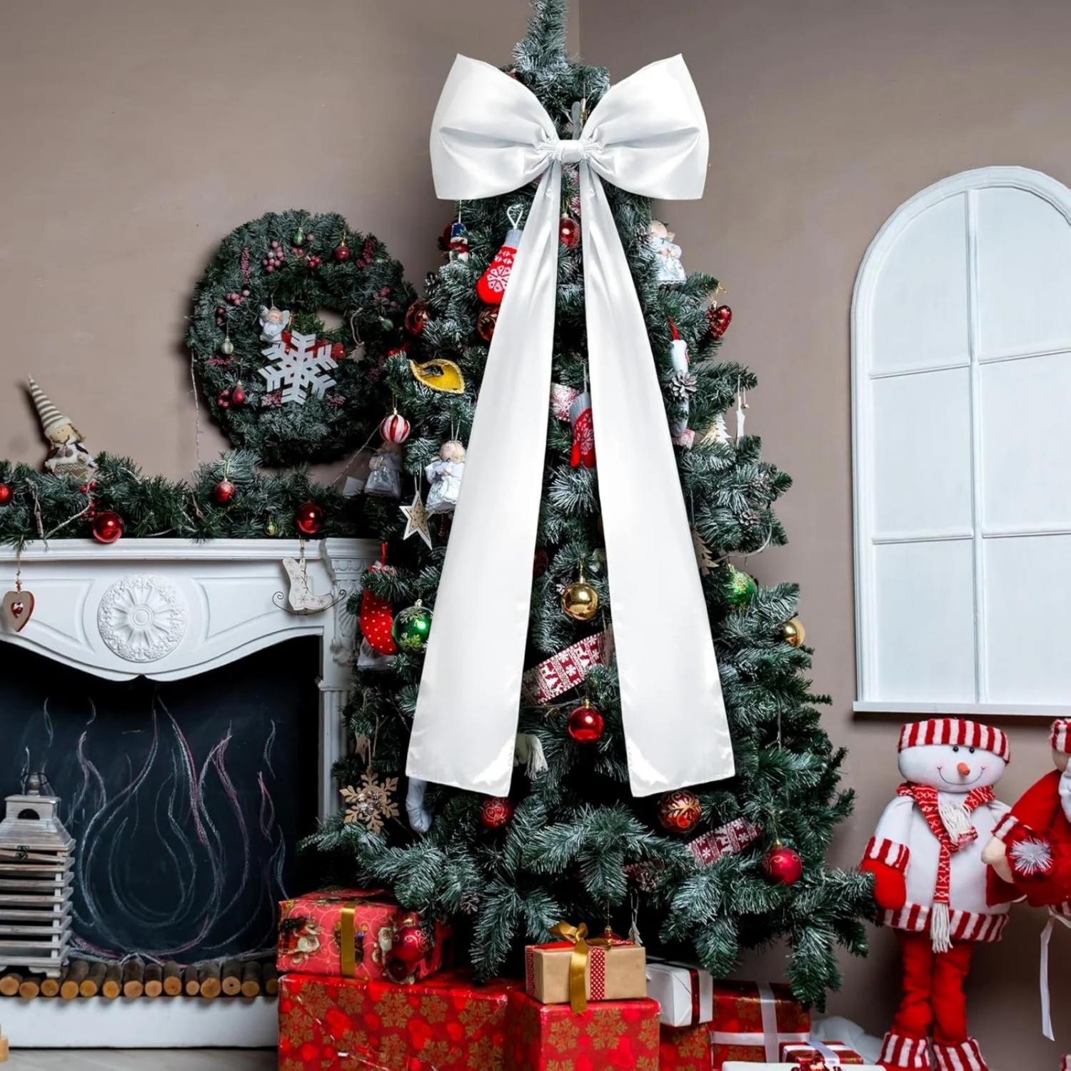 Extra Large Christmas Satin Bows Christmas Tree Topper Decorations ...