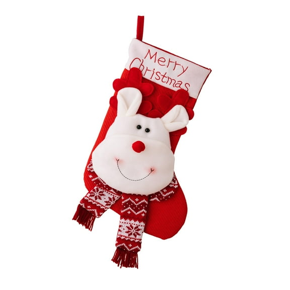 Extra Large Christmas Stocking, Spacious Gift Bag for Holiday Presents, Big Decorative Hanging for Christmas Trees, Festive Sock with Santa and Snowman, Party Decoration for Indoor and Commercial Use