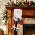 thumbnail image 1 of Extra Large Christmas Stocking with Pompom, 21 Inch Big Hanging Stocking for Fireplace Mantle, Velvet Gift Bag for Family Holiday Decorations(E), 1 of 6