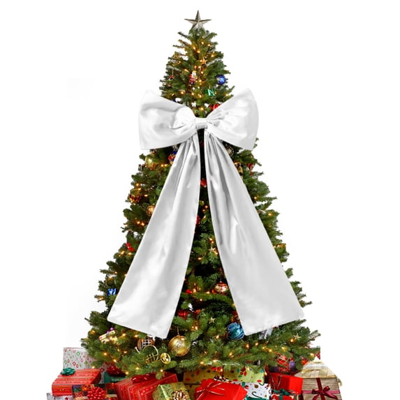 Extra Large Christmas Tree Topper Bow 46x20 Inch Christmas Decoration Giant Bow with Long Streamers Huge Oversized Wrapping Gift Decor for Xmas Tree Holiday Party Door