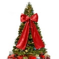 thumbnail image 1 of Extra Large Christmas Tree Topper, Red Satin Bow with 117cm Streamers, Polyester Holiday Decoration for Home,Vsgery, 1 of 9
