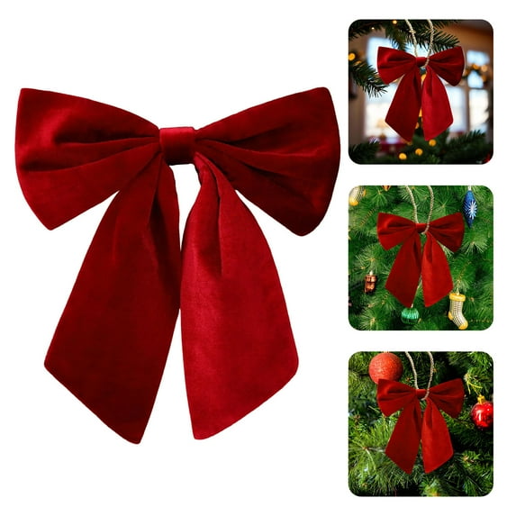 Extra Large Christmas Wreath Bow 14.17×13.39 Inch Red Bows for Front Door Hanger Window Stairs Outdoor Porch Indoor Xmas Holiday Party Decorations and Supplies