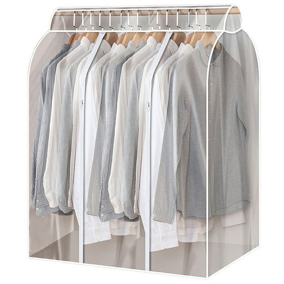 Extra Large Clear Hanging Garment Bags for Closet Storage Bottom Enclosed Garment Rack Cover Sealed M-XXL