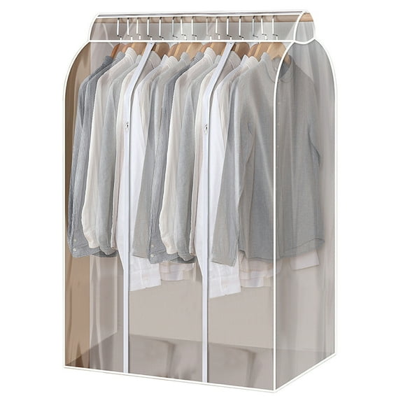 Extra Large Clear Hanging Garment Bags for Closet Storage Bottom Enclosed Garment Rack Cover Sealed M-XXL