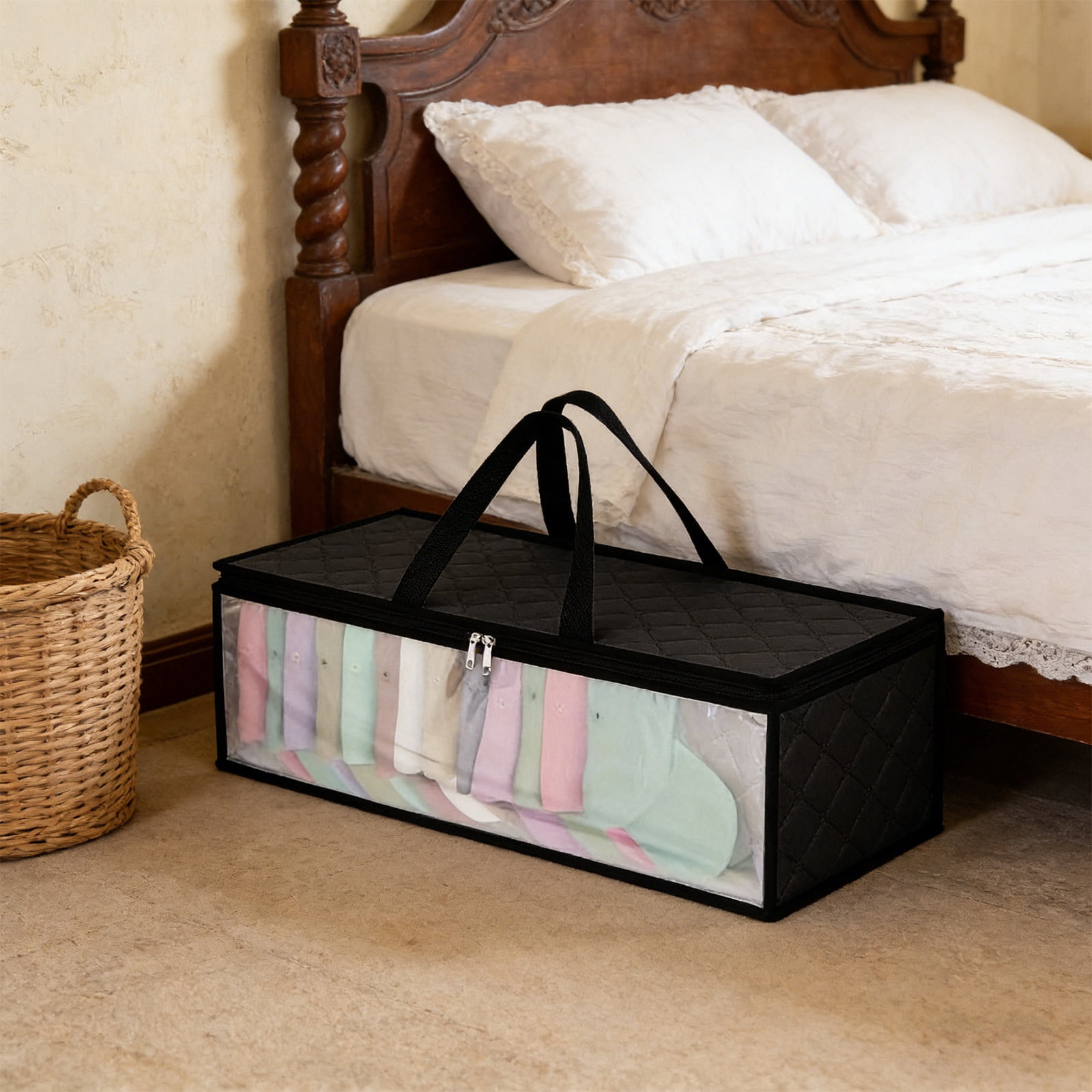 Extra Large Clear Heavy Duty Zippered Storage Bags Clothes Organizer ...