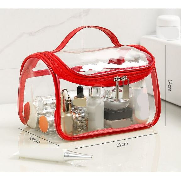 Extra Large Clear Makeup Bag " with Zipper, Clear Toiletry Cosmetic Bag Professional Organizer for Beach Travel Artist