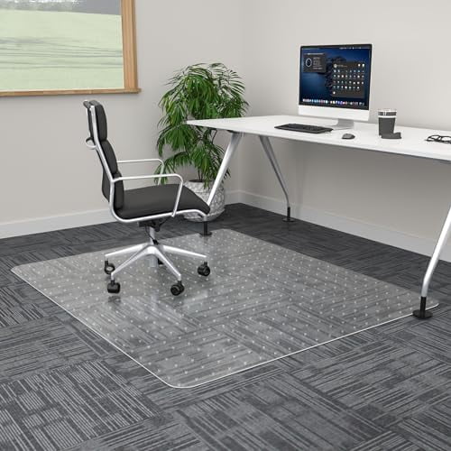 Extra Large Clear Office Chair Mat for Carpet, 45x53 Inch Easy Glide Plastic Floor Protector for Desk Chairs on Low Pile Carpeted Floors