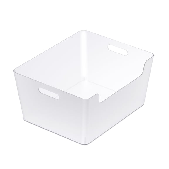 Extra Large Clear Open Storage Bin by Simply Tidy - Plastic Organizer with Built-In Handles for Craft Supplies - Office - & Home Storage - 1 Pack