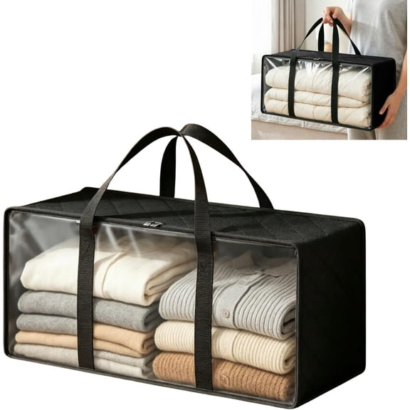 Extra Large Clear PVC Storage Bags, Heavy Duty Thick Plastic with Zipper Handles for Clothes Blankets