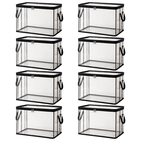 Extra Large Clear Pvc Storage Bags with Zipper Handles Heavy Duty Thick Plastic Clear Storage Bins for Clothes Blankets Toys Moving Foldable Closet Organizer Storage Containers (8PCS)