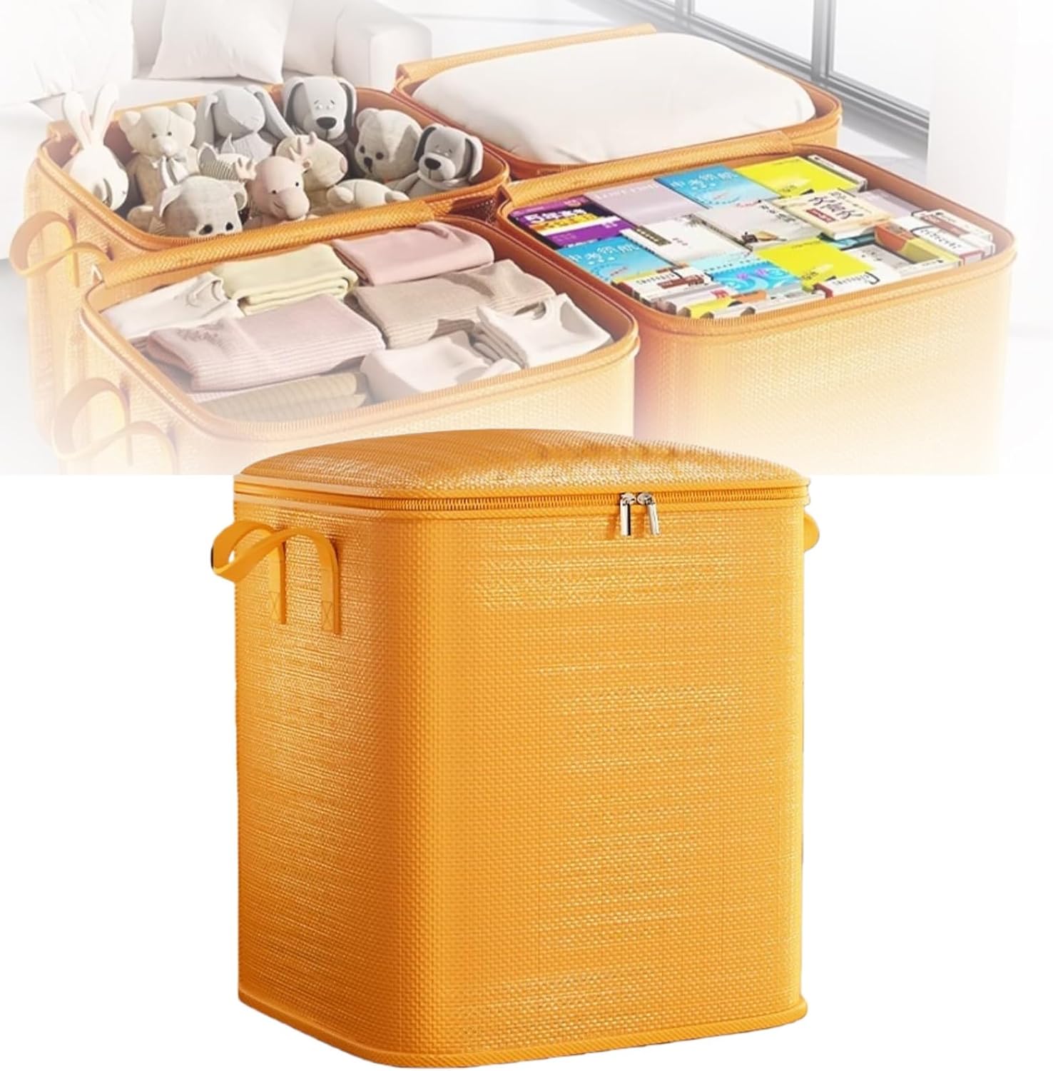 Extra Large Clothes Storage Bins with Lids, 260L Capacity Double Zipper ...