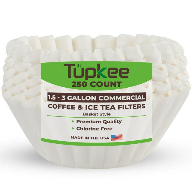 Tupkee Extra Large Coffee Filters for Bunn Commercial Machines Chlorine Free 250Count