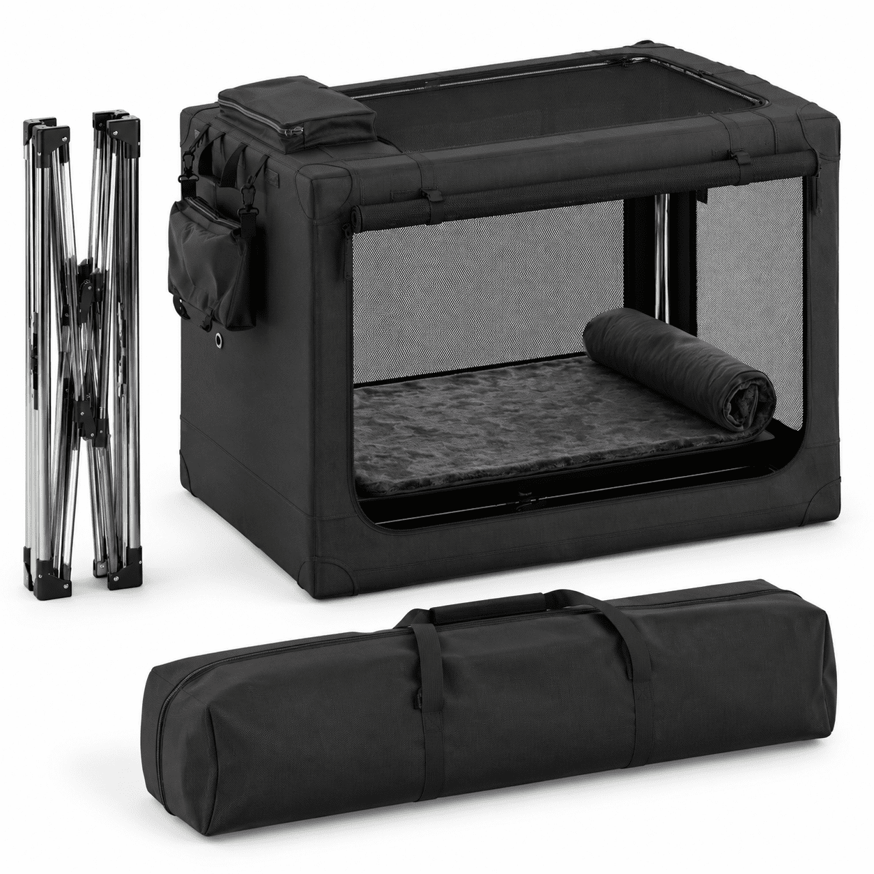 Extra Large Collapsible Dog Crate, Black, 42.0"L x 31.0"W x 31.0"H ...