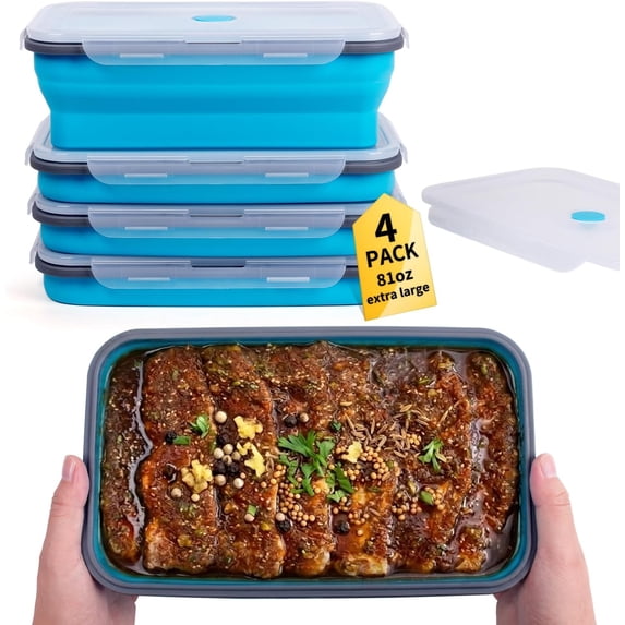 Extra Large Collapsible Food Storage Containers with Lids & Air Vents ...