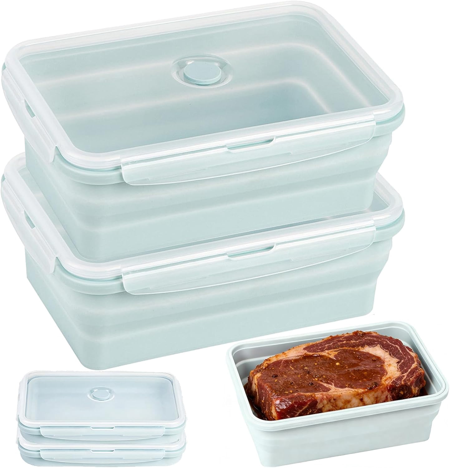 Extra Large Collapsible Silicone Food Storage Containers, 68oz/2000ml ...