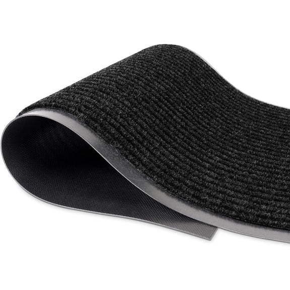 Extra Large Commercial Door Mat with Rubber Border, Waterproof Low-Profile Entry Mat (Black, 3 x 6 feet)
