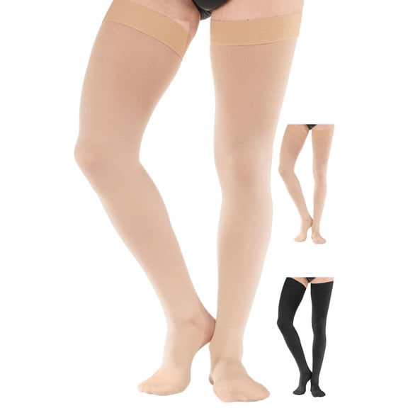 Extra Large Compression Stockings Men 20-30 mmHg for DVT - Beige, 5X-Large