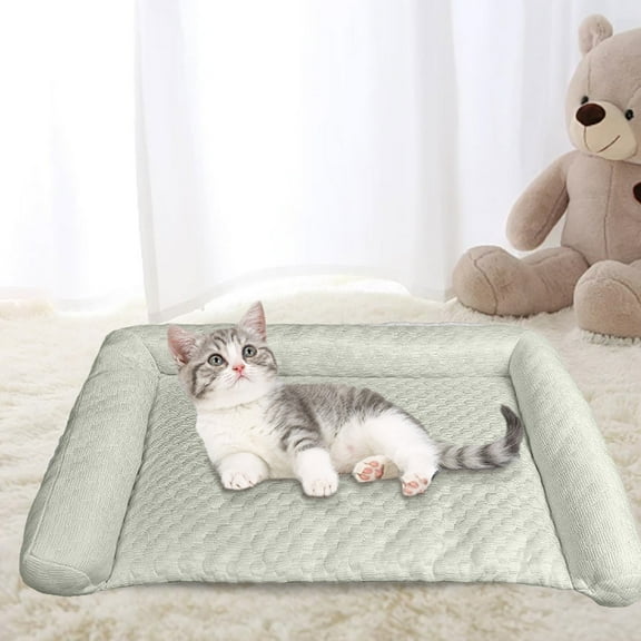 Extra Large Cooling Pet Mat - Dog Ice Pad for Crate/Car/Bed | Anti-Slip Summer Bed | Heat Relief for German Shepherd/Pug | Washable & Durable (24"x14")