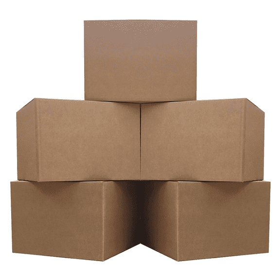 Extra Large Corrugated Moving Boxes 23 x 23 x 16 inch, 5 Pack Brown Heavy Duty Cardboard Shipping Containers for Home Relocation and Storage