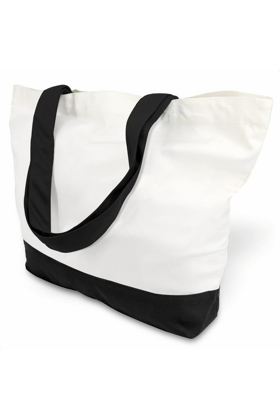 Extra Large Cotton Canvas Tote Bag 12oz, Sturdy Two-Tone Reusable Bag for Grocery Beach Party DIY Painting Projects, White