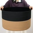 thumbnail image 1 of A*Homeist Cotton Storage Baskets with Handles, Black, 1 of 6