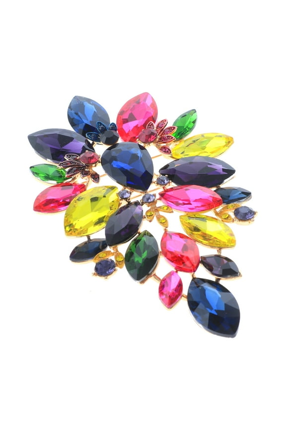 Extra Large Crystal Flower Brooch