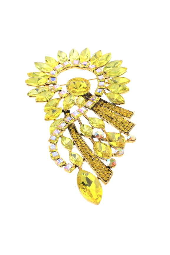 Extra Large Crystal Flower Brooch