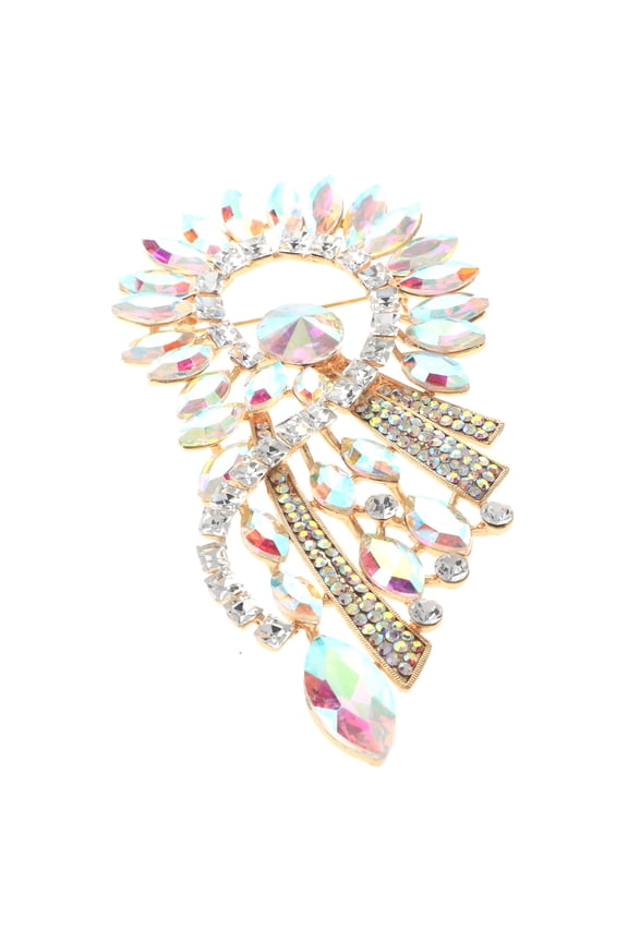 Extra Large Crystal Flower Brooch