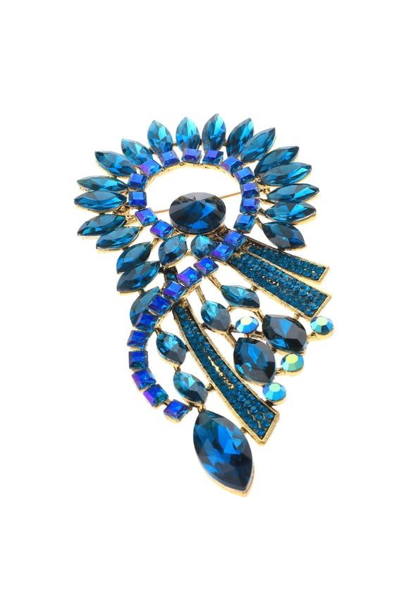 Extra Large Crystal Flower Brooch