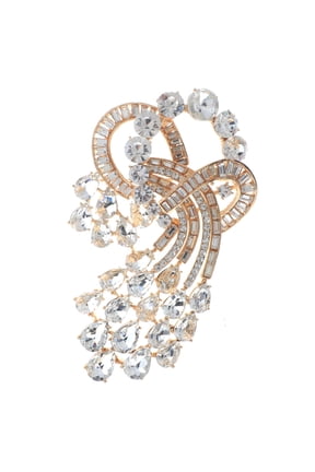 Extra Large Crystal Flower Brooch