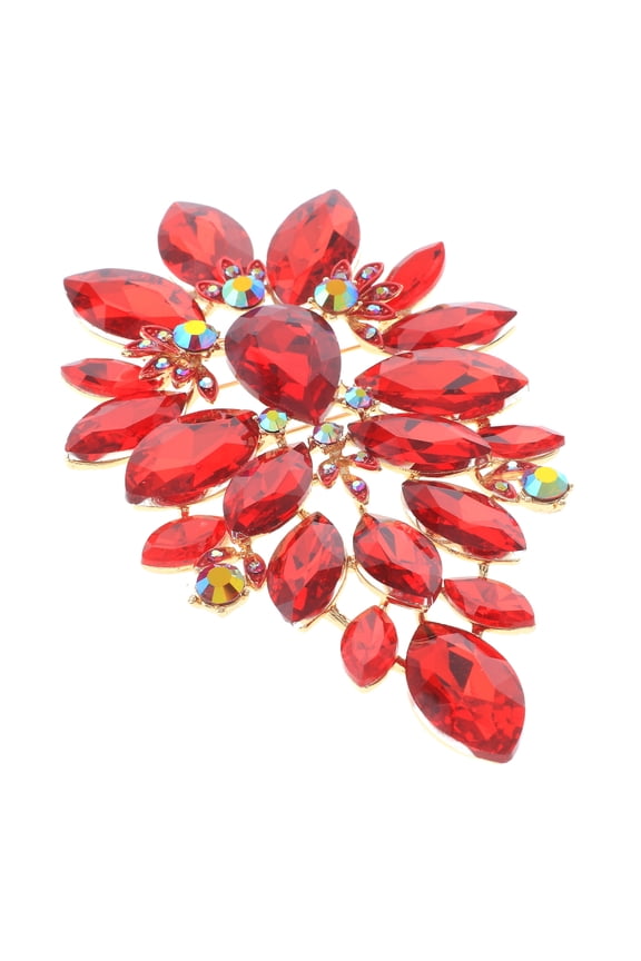 Extra Large Crystal Flower Brooch