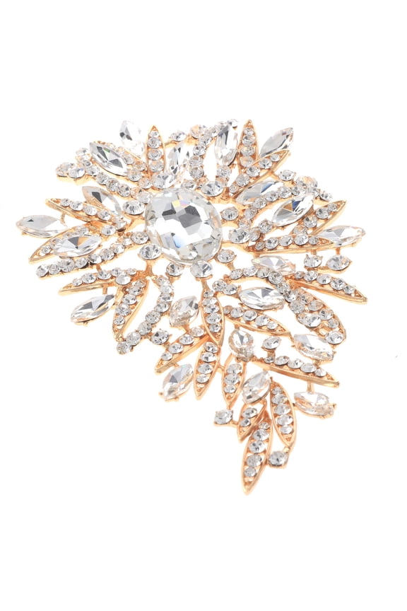 Extra Large Crystal Flower Brooch