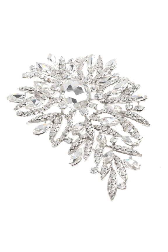 Extra Large Crystal Flower Brooch