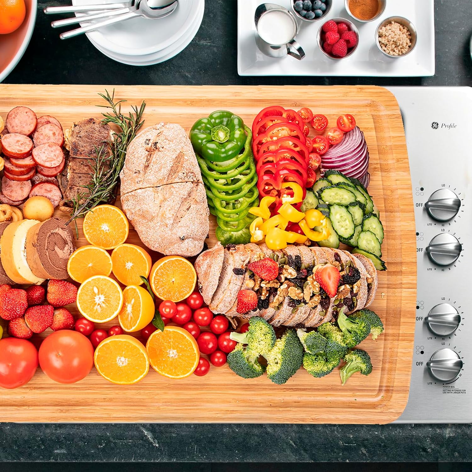 Extra Large Cutting Boards , 30 x 20 Extra Large Bamboo Cutting Board with Juice Groove, Stove Top Cover, Wood Cutting Boards