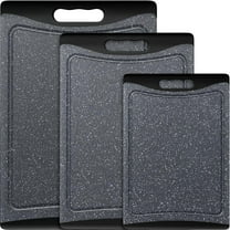 Extra Large Cutting Boards, AOKIWO 3 Packs Non-Slip Plastic Cutting Boards for Kitchen Dishwasher Safe w/Juice Grooves for Meat, Veggies- Dark Grey