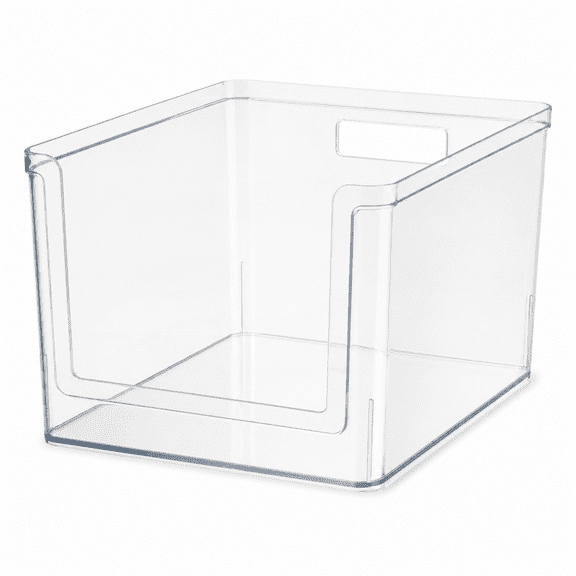 Extra Large Deep Open-Front Pantry Organizer Bin, Plastic Kitchen Storage Container, 11.9 x 10.5 x 7.9 in