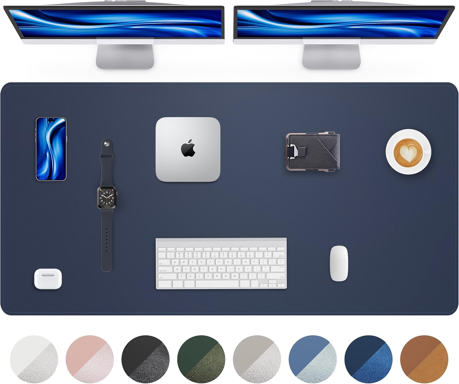 Extra Large Desk Mat - 55"x 24" Non-Slip Desk Pad for Office and Home - Ideal for Large Mouse Pad and Desk Mats on Top of Desks(Midnight Bule)