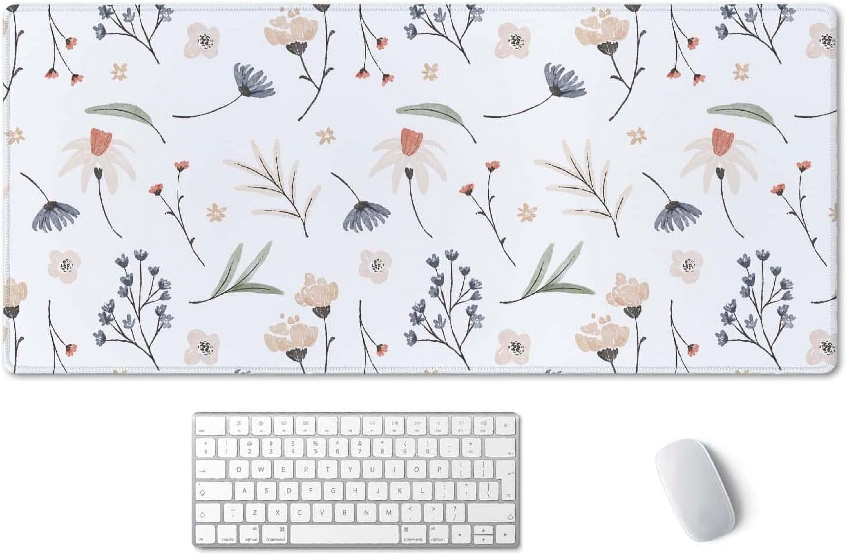 Extra Large Desk Mat, Flowers Desk Mat, Desk Mat Colorful, Cute Desk Mat, Desk Pad Cute, Desk Mat Extra Large, Large Mouse Pad, Full Desk XXL Extended Gaming Mouse Pad 35.4" X 15.7"