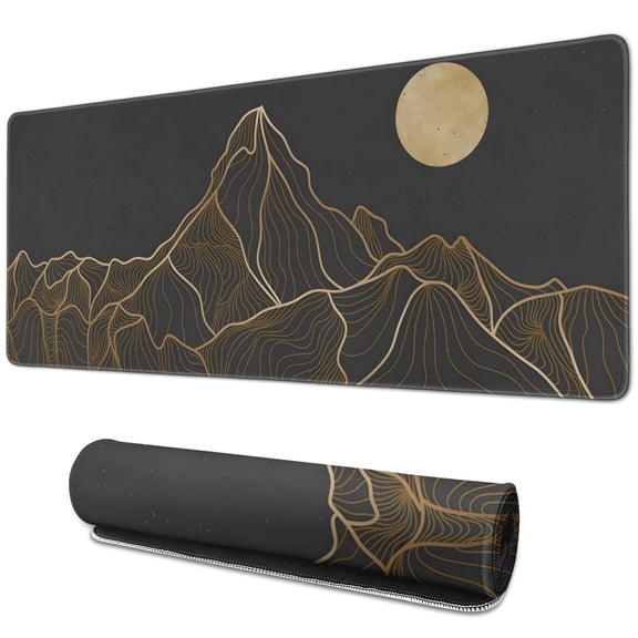 Extra Large Desk Mat & Mouse Pad: 31.5x11.8inch, Non-Slip Rubber Base, Perfect for Gaming - Waterproof with Premium Stitched Edges
