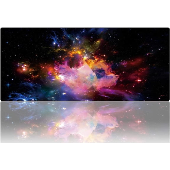 Extra Large DeskPad Keyboard Mat XXL Extended Gaming Mousepad Long Colorful Keyboard Mouse Mat with Waterproof Surface-Optimized Gaming Surface 35.4 * 15.7 * 0.8" (XXL-047, Galaxy)