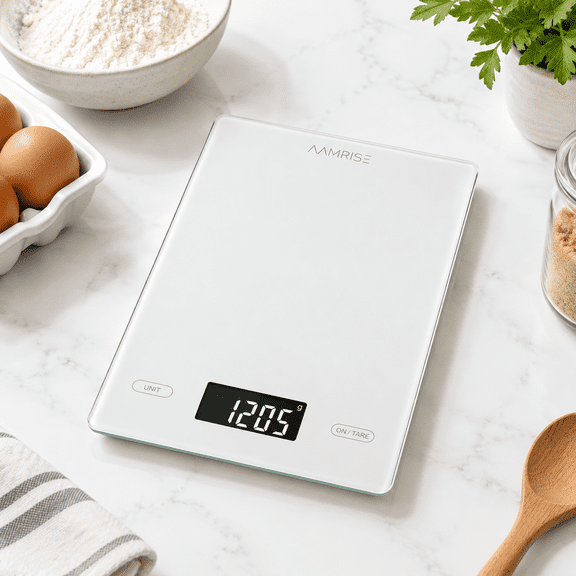 Extra Large Digital Kitchen Scale, Tempered Glass Platform, 33lb Capacity, Multiple Unit Measurements