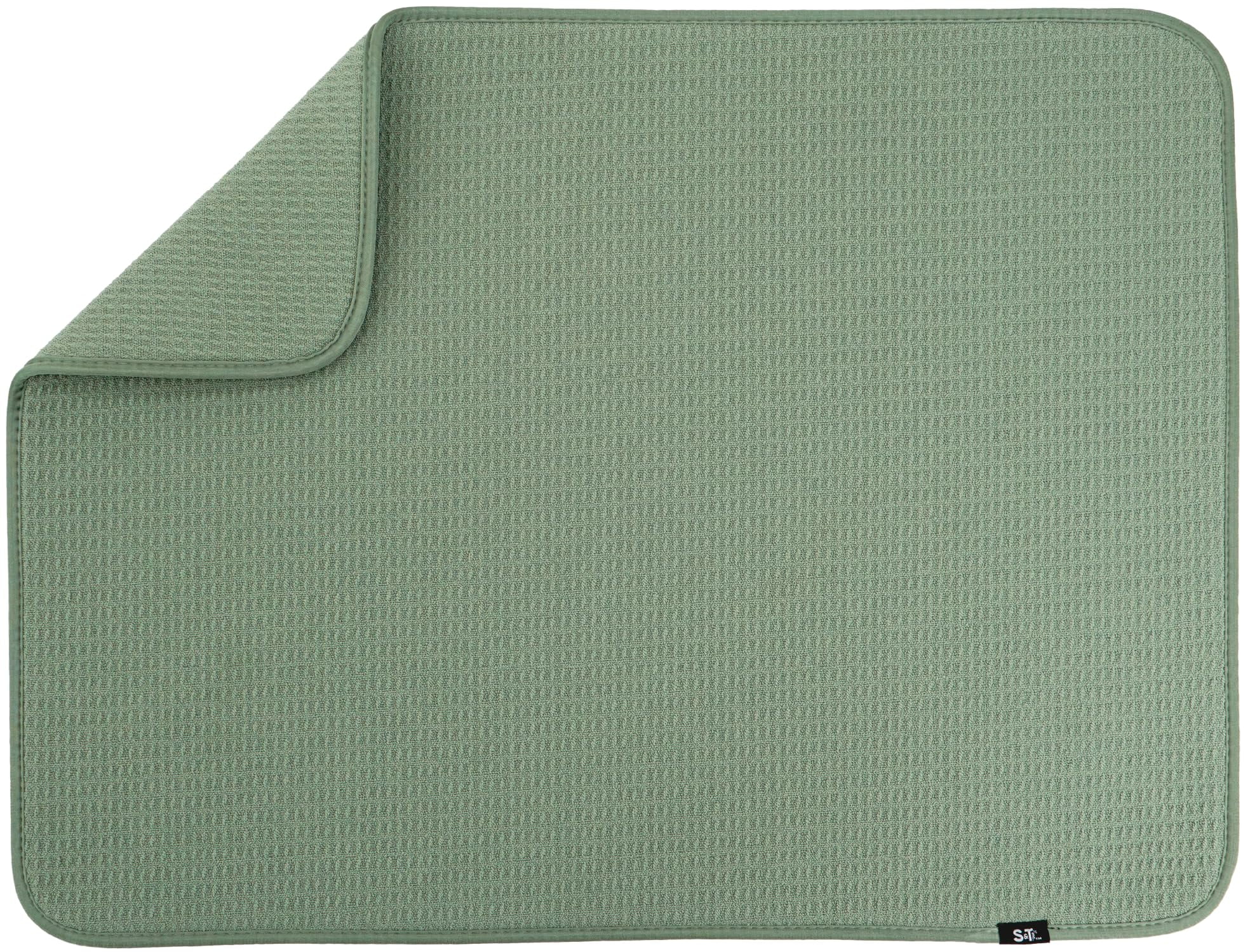 Extra Large Dish Drying Mat, 18 x 24 Inches, Thick Microfiber Kitchen Counter Mat, Non-Slip Drying Pad for Plates, Glasses, Pots, Pans, Sage Green - Walmart.com