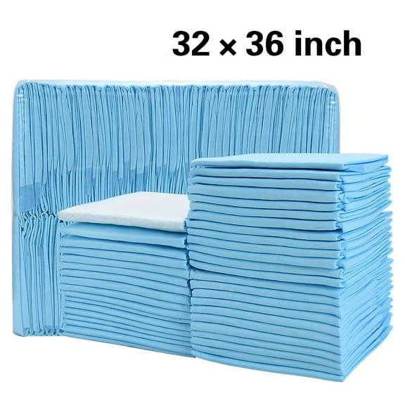 Extra Large Disposable Incontinence Bed Pads 32x36 Inch, 6-Layer Waterproof Underpads for Heavy Absorbency, Leakproof Bed & Couch Protectors for Adults, Elderly Care, Men & Women
