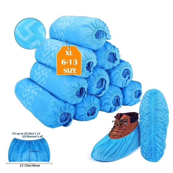 Disposable Boot & Shoe Covers 100 Pack (50 Pairs) Non-Slip, Durable, Indoor Protect Your Home, Floors and Shoes